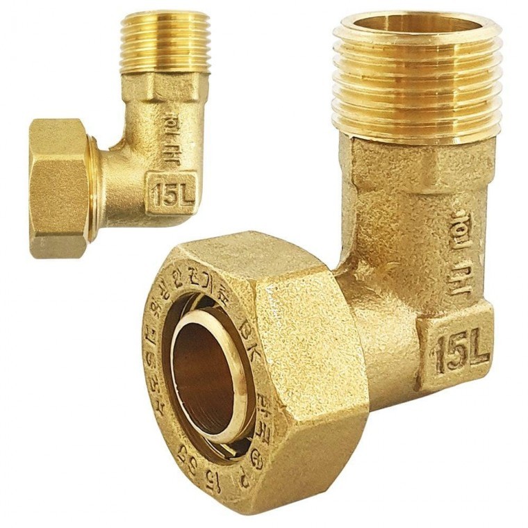ข้อต่อทองเหลือง Kotek ข้อศอกยาว M (W-6885) 15A ข้อศอกเกลียวนอก XL
