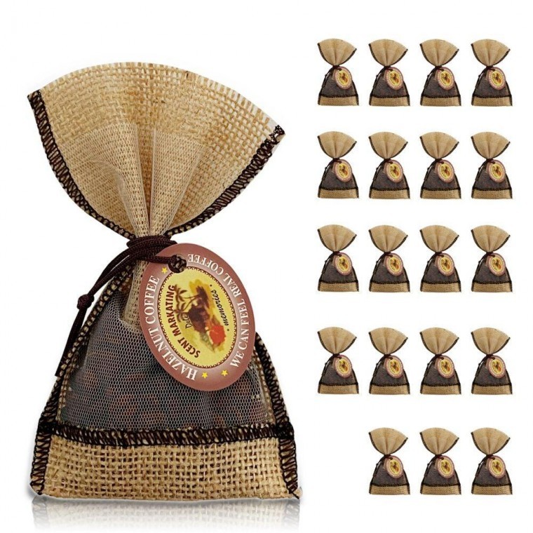น้ำหอมกาแฟ Hazelnut ผลิตในประเทศ x (20 ชิ้น) ดับกลิ่น ดิฟฟิวเซอร์สำหรับรถยนต์
