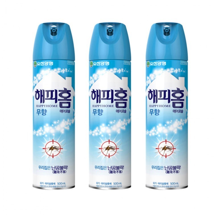 ยากันยุง Happy Home 500 มล. สูตรน้ำ ไม่มีกลิ่น 24 ชิ้น (1 กล่อง)