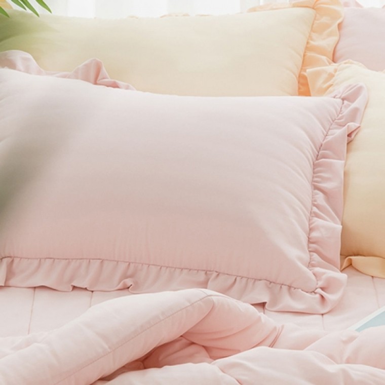 ปลอกหมอน Happy Pini Sorbet Microfiber 50x70 ซม. (สีพีชชมพู) (ไม่รวมไส้หมอน)