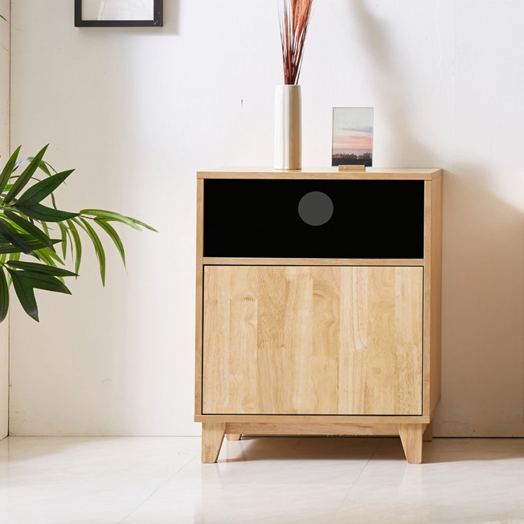 โต๊ะข้างเตียง LPM ไม้ยางพาราแท้ Big Picture Furniture Silomut 400 (เก็บค่าขนส่งปลายทาง)