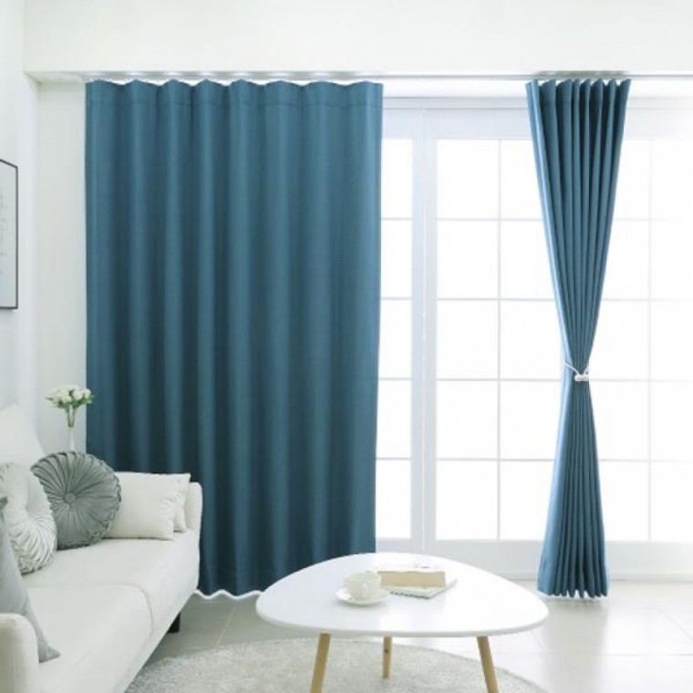 ม่านทึบแสง Nabian สีฟ้ามรกต จีบผีเสื้อ 75x230 ซม. (1 ผืน)