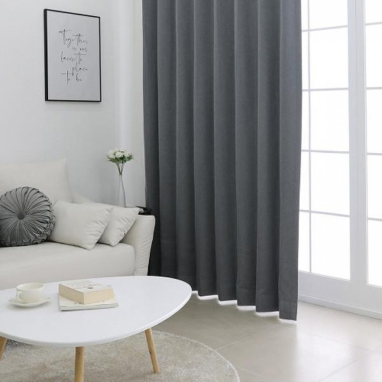 ม่านทึบแสง Nabian สีเทาเข้ม จีบผีเสื้อ 75x230 ซม. (1 ผืน)