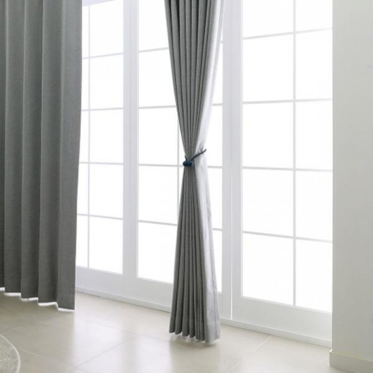 ม่านทึบแสง Nabian สีเทา จีบผีเสื้อ 75x230 ซม. (1 ผืน)