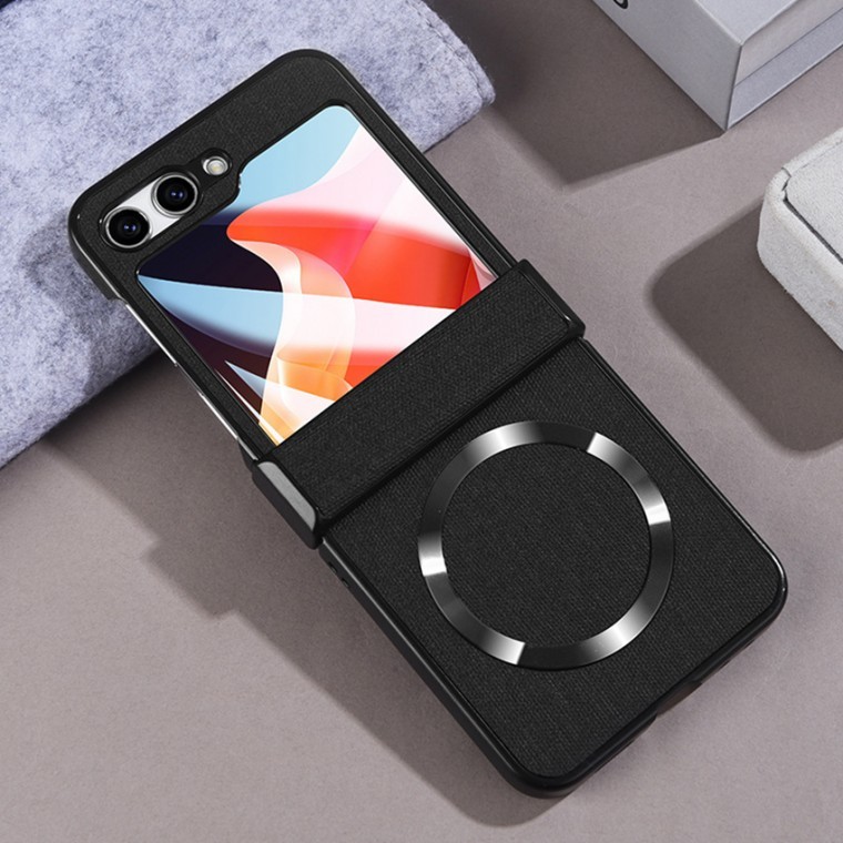 เคส Z Flip5/6 Fabric Magsafe 360 Degree Hinge Protection Tempered Glass Full Cover