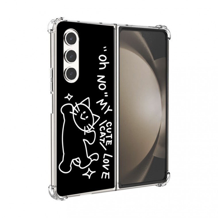 เคส Z Fold Black Cat Line Pattern