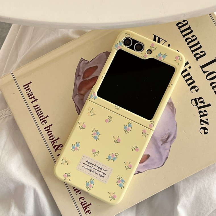 เคส Z Flip Floral Hard Shell สำหรับ Galaxy Z Flip6 Z Flip5 Z Flip4 Z Flip3