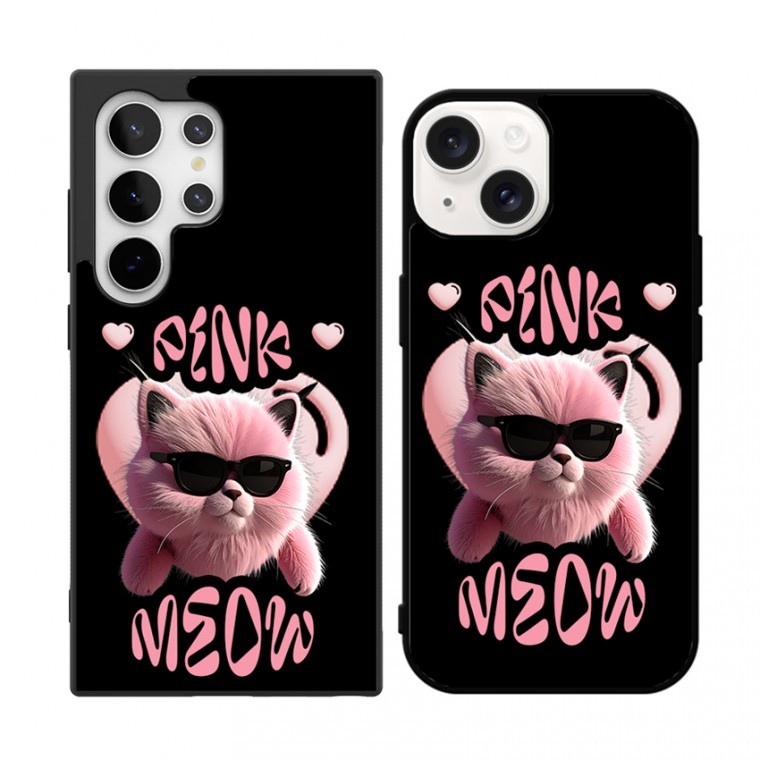 เคส Pink Miu Bumper สำหรับ iPhone 16 15 14 13 12 Pro Pro Max Galaxy S25 S24 S23 S22 S21