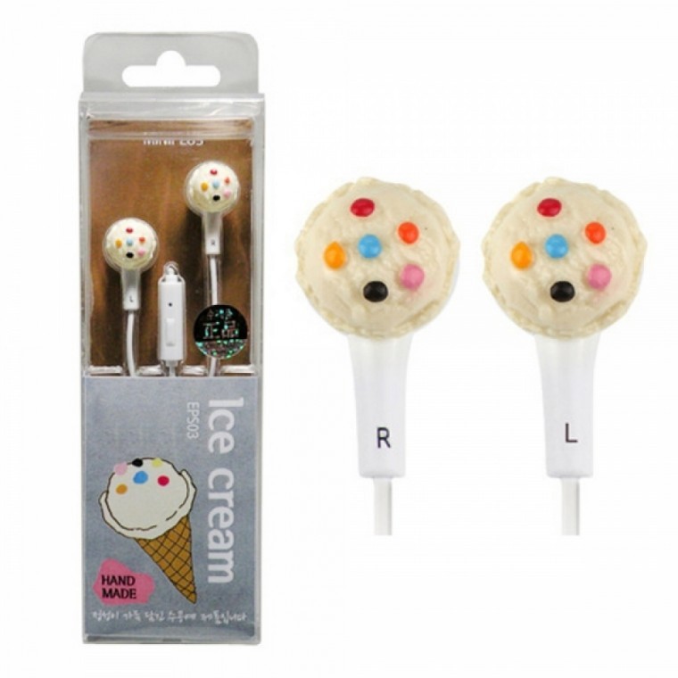 Mini Plus หูฟังสมาร์ทโฟนจิ๋ว Ice Cream White (EPS-03)
