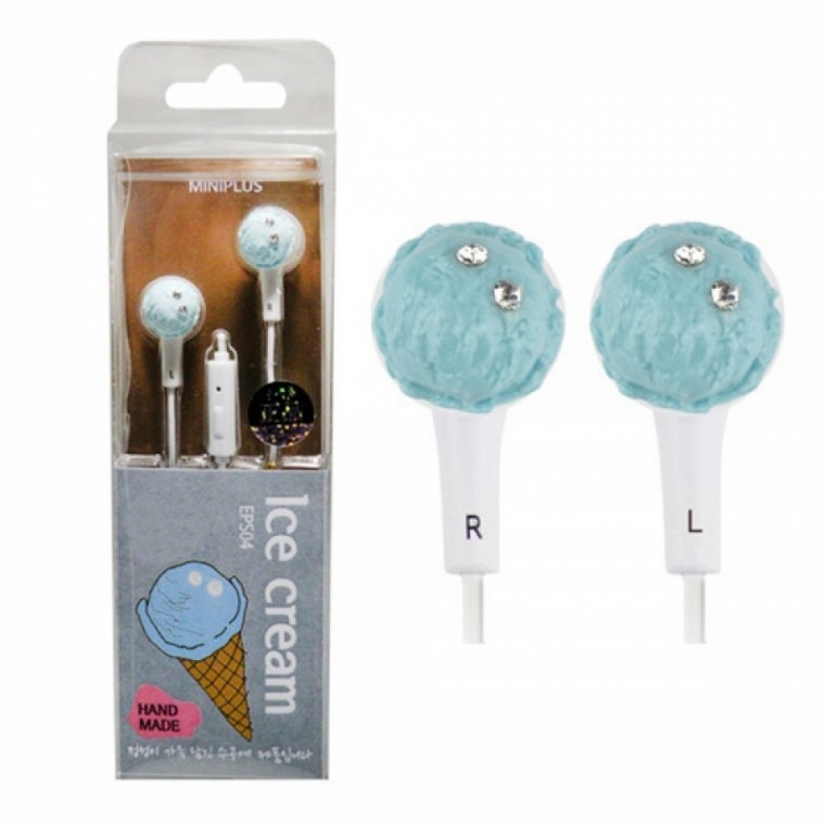 Mini Plus หูฟังสมาร์ทโฟนจิ๋ว Ice Cream Blue (EPS-04)