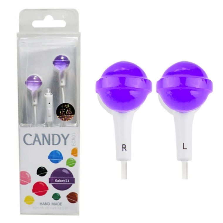 Mini Plus หูฟังสมาร์ทโฟนจิ๋ว Candy Purple (ECA-01)