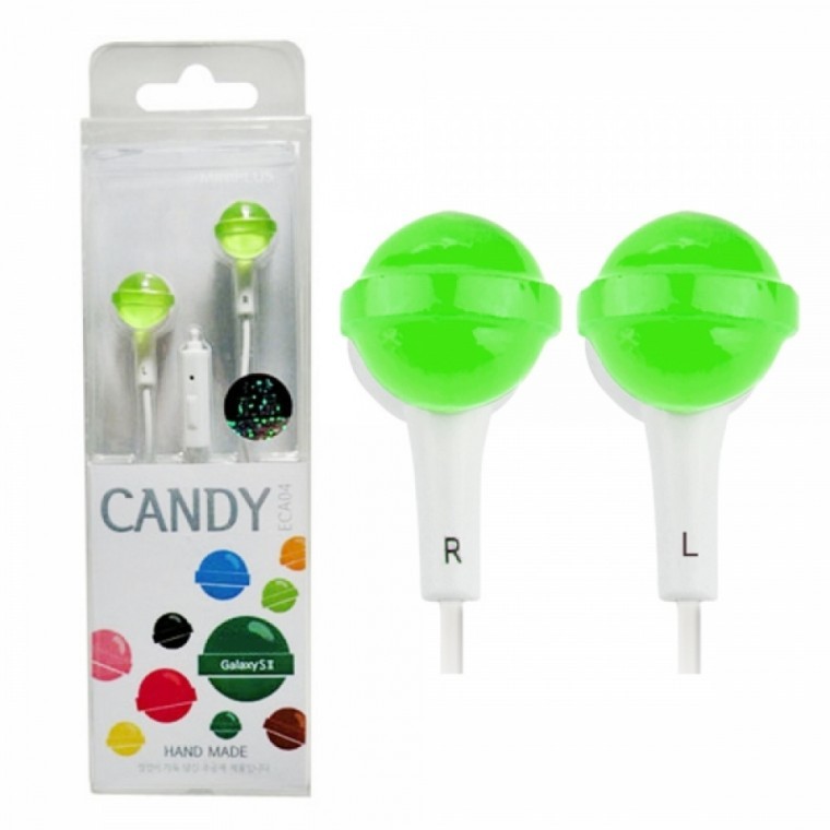 Mini Plus หูฟังสมาร์ทโฟนจิ๋ว Candy Green (ECA-04)