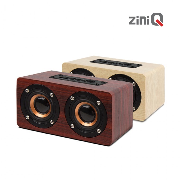ลำโพงบลูทูธ Genie Q MF Wood วิทยุ FM ลำโพง MP3 ดีไซน์เรโทรสำหรับแคมป์ปิ้งไร้สาย MF-900B