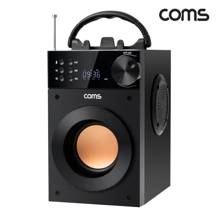Coms ลำโพงบลูทูธพกพา รุ่น 203 พร้อมวูฟเฟอร์ 52 มม. และทวีตเตอร์ในตัว วิทยุ FM สเตอริโอพกพา