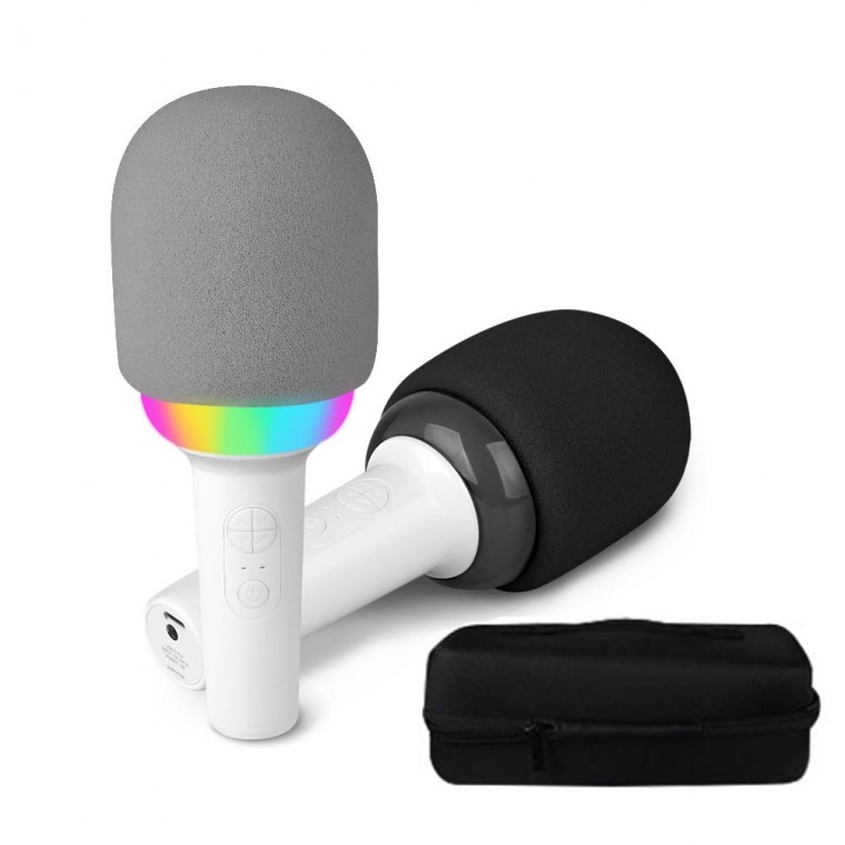 ไมโครโฟนคาราโอเกะบลูทูธดีไซน์ใหม่ Spectrum Light Voice Cut เอฟเฟกต์เสียง NV97-NRB10