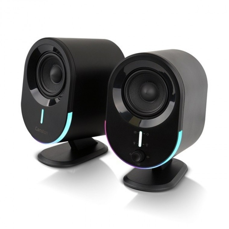 Canston F1BT Bookshelf Bluetooth Gaming 2 Channel PC Speaker พร้อมซับวูฟเฟอร์ (ดำ)