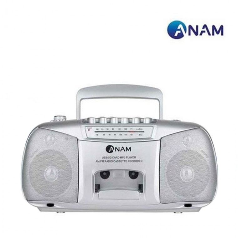 Anam PA-711 เครื่องเล่นเทปคาสเซ็ตต์พกพา วิทยุ FM รองรับ SD Card USB / เล่นเทป / บันทึก