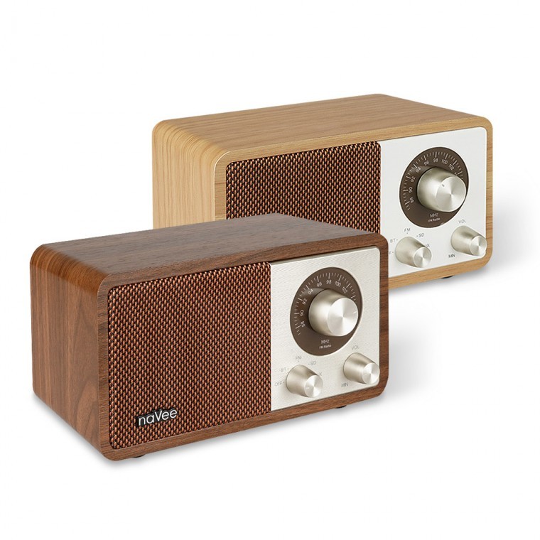 ลำโพงบลูทูธ Navi คุณภาพเสียงสูง สไตล์เรโทร MP3 วิทยุ FM 10NV70