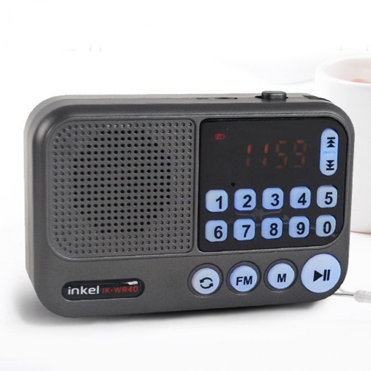 อินเคล ฮโยเรดิโอ ลำโพงวิทยุพกพา สำหรับเดินป่า เดินเล่น MP3 (เทา) (WR40)