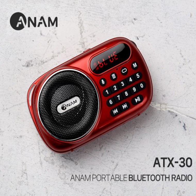 Anam สีแดง วิทยุ FM ขนาดเล็ก ลำโพงพกพา MP3 บันทึกเสียงได้
