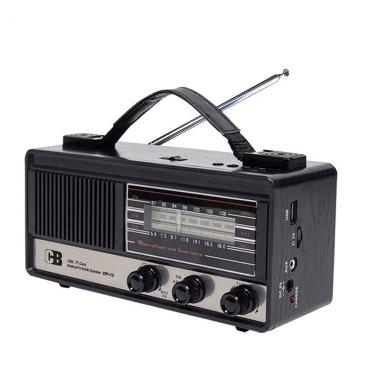 Coby 25 วิทยุ FM สไตล์เรโทร MP3 ไฟฉาย ลำโพงทรงพลัง