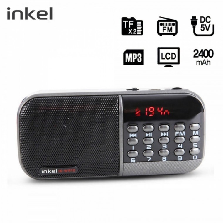 อินเคล ฮโยเรดิโอ ลำโพงวิทยุพกพา สำหรับเดินป่า เดินเล่น MP3 (ดำ) (WR10)