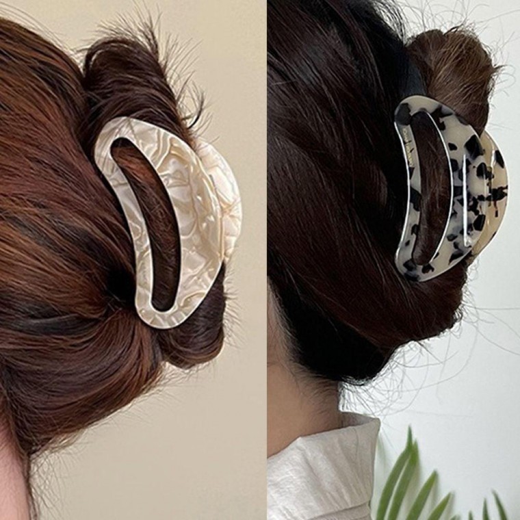 กิ๊บหนีบผมลายหินอ่อน 2 ชิ้น สำหรับผู้หญิง รวบครึ่งหัวหรือมวยผม