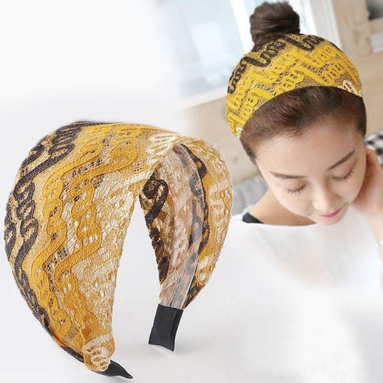 ที่คาดผมตาข่ายกว้างสไตล์ Bandana สำหรับแฟชั่นประจำวัน เหมาะสำหรับฤดูร้อน