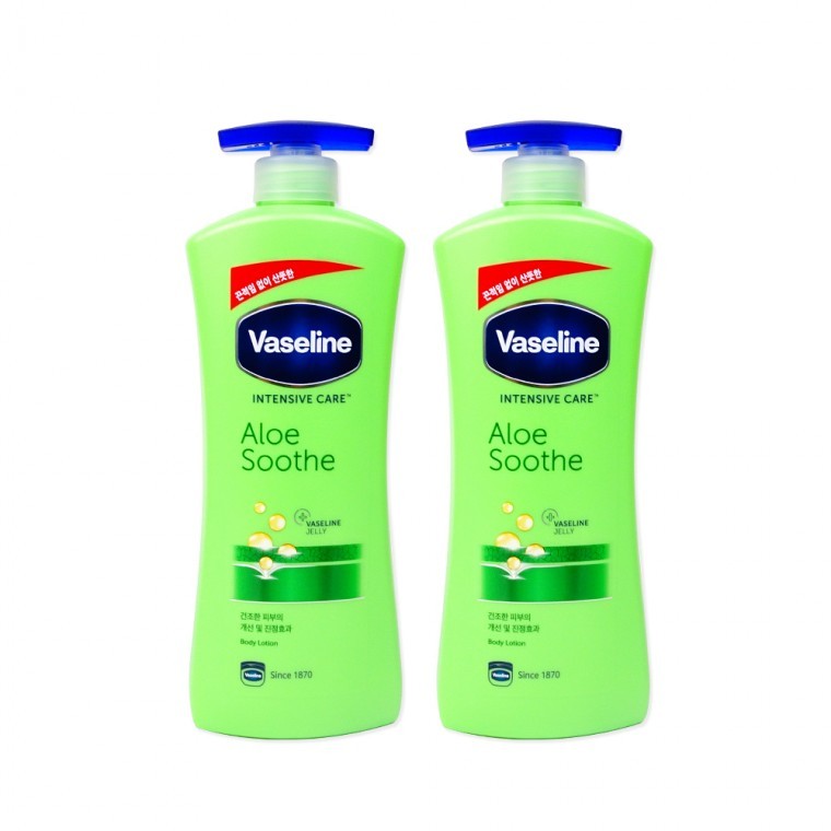 Vaseline Intensive Care Aloe Soothe Lotion (600ml) - 2 ชิ้น โลชั่นบำรุงผิว อะโลเวร่าโลชั่น