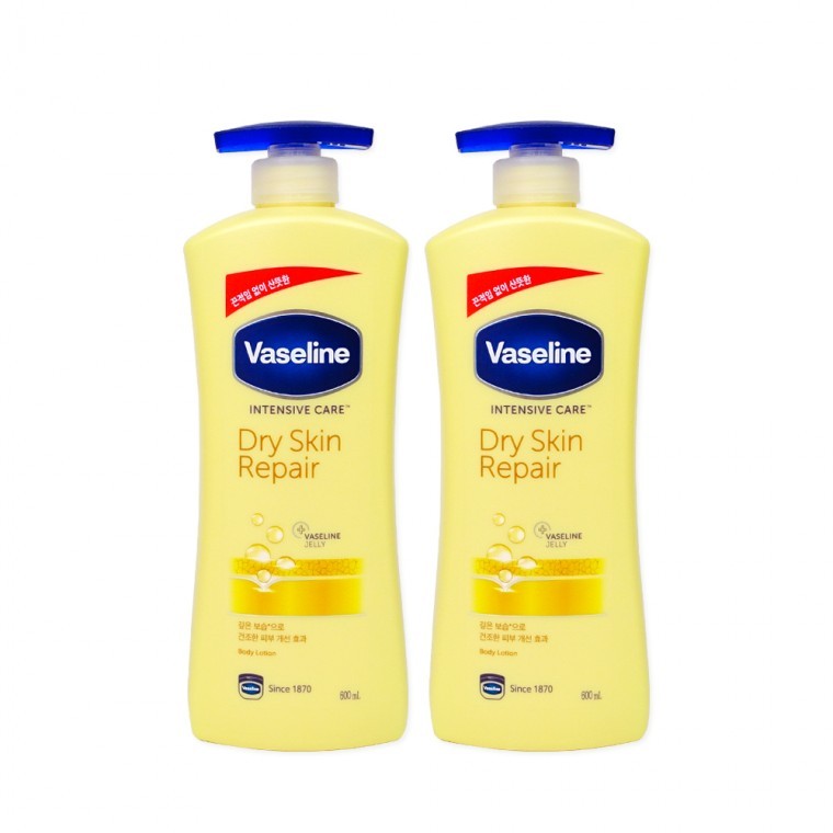 Vaseline Dry Skin Repair Lotion (600ml) - 2 ชิ้น โลชั่นบำรุงผิวสำหรับผิวแห้ง