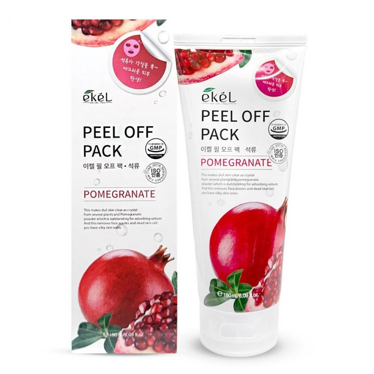 มาส์กกระชับรูขุมขน Ikel Peel Off Pack ทับทิม 180มล. มาส์กสำหรับผิวมีปัญหาสิว