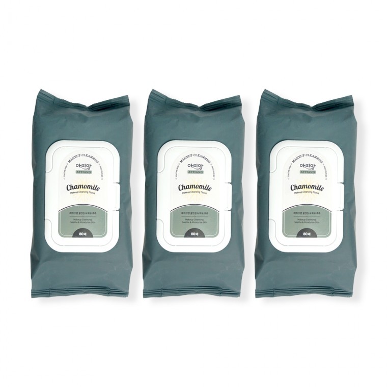 Attiang Cleansing Tissue (80 แผ่น) - 3 ชิ้น ทิชชู่ล้างหน้า ทิชชู่เช็ดเครื่องสำอาง