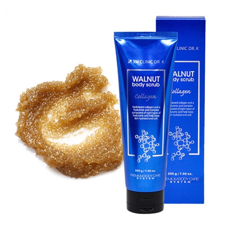 3 Walnut Collagen Body Scrub Peeling Gel 200ก. ผลัดเซลล์ผิว