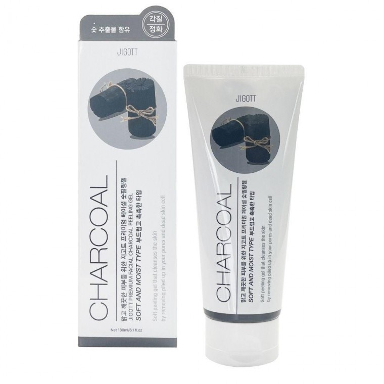 Jigott Premium Facial Charcoal Peeling Gel 180มล.
