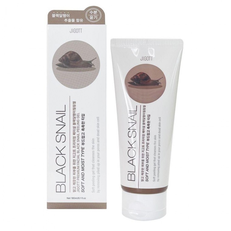 Jigott Premium Facial Black Snail Peeling Gel 180มล.