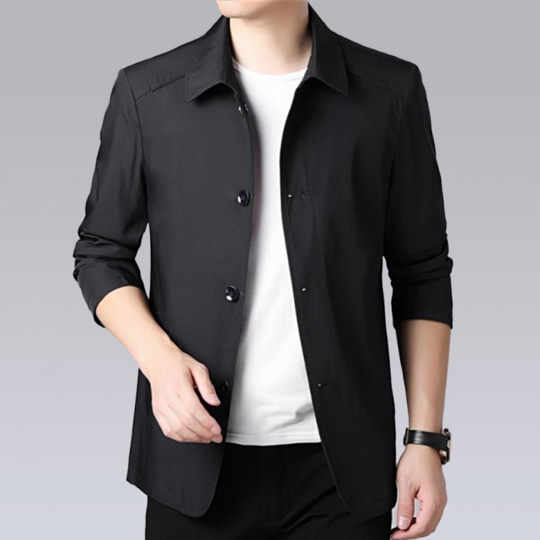เสื้อแจ็คเก็ตกันลมน้ำหนักเบาสำหรับฤดูใบไม้ผลิและฤดูใบไม้ร่วง สไตล์เทรนช์โค้ท
