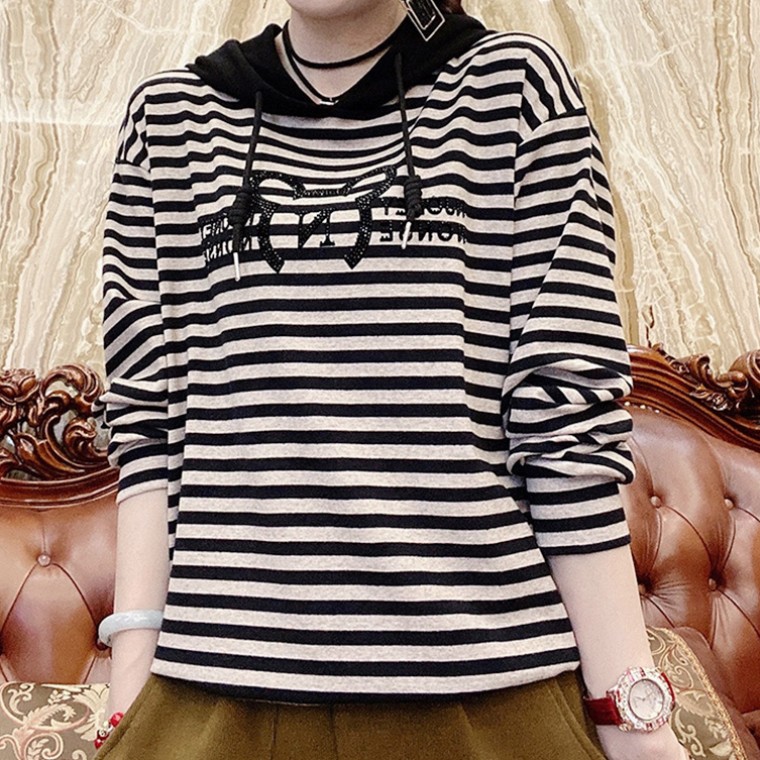 เสื้อฮู้ดวิบวับ เสื้อฮู้ดลายทาง