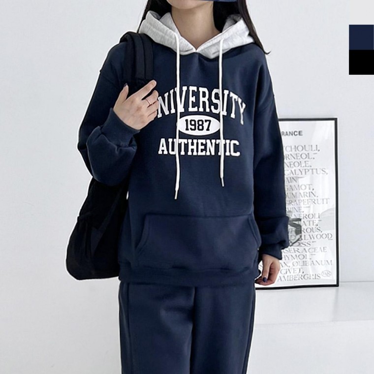 GAA ND745 เสื้อฮู้ดโอเวอร์ไซส์พิมพ์ลายสำหรับฤดูหนาว (มีซับใน) เสื้อกล้ามแฟชั่นใหม่ เสื้อคลับ กางเกงจ็อกเกอร์ เสื้อฮู้ด เสื้อกลุ่มผู้หญิง