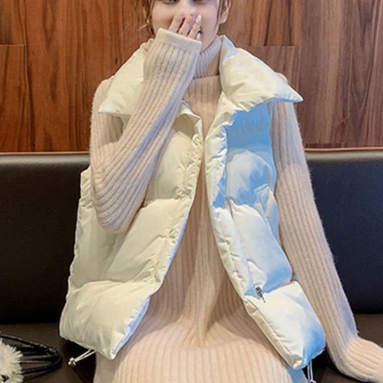 เสื้อกั๊กแพดดิ้งทรงโอเวอร์ไซส์สำหรับผู้หญิง, เสื้อกั๊กคอเต่าสำหรับผู้หญิง