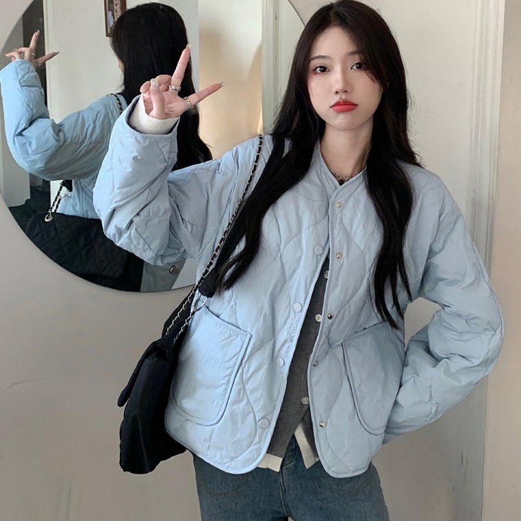 เสื้อแพดดิ้งสไตล์บางทันสมัยสำหรับผู้หญิงในฤดูหนาวช่วงเปลี่ยนฤดู, เสื้อแจ็คเก็ตผู้หญิง, เสื้อกันลมยาวแบบแคชชวล