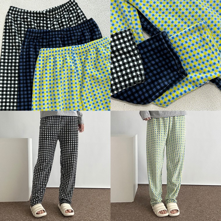 กางเกงนอนลายสก๊อตนุ่มนิ่ม กางเกง Homewear ชุดนอนผ้าฟลีซ สำหรับฤดูหนาว