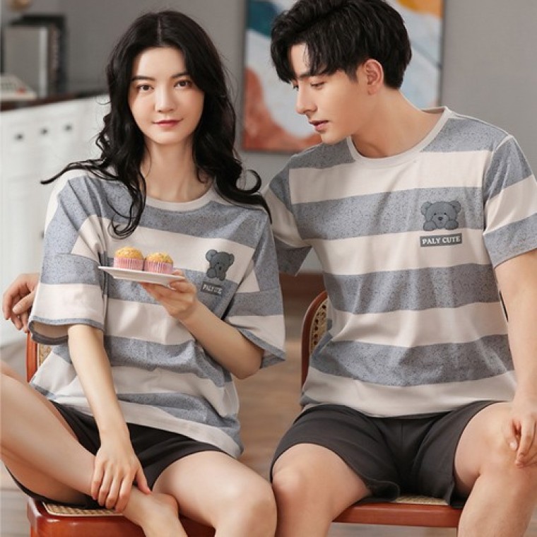 ชุดนอนคู่รักลายทาง Summer