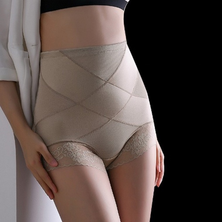 กางเกงในเอวสูงลูกไม้ X-Band กระชับสัดส่วน VNG