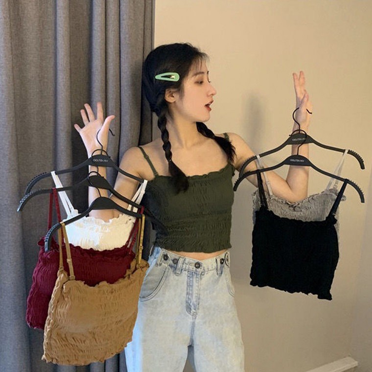 บราท็อป Smock มีระบายและฟองน้ำในตัวสำหรับฤดูร้อน