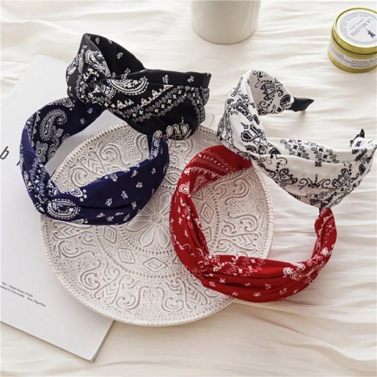 ผ้าคาดผมลาย Paisley สไตล์ผ้าโพกหัว สำหรับผู้หญิง
