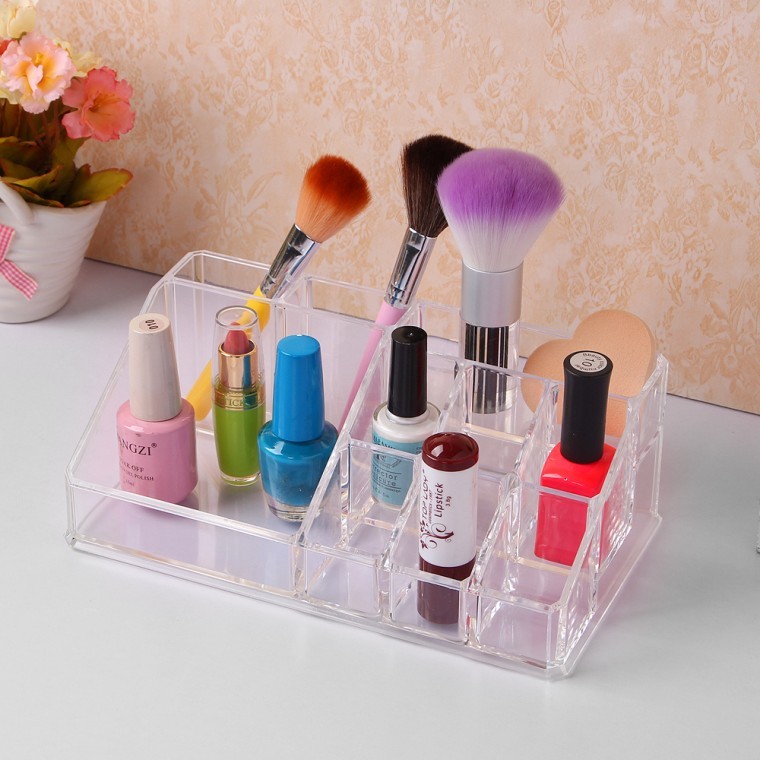 กล่องอะคริลิค Bright สำหรับจัดระเบียบเครื่องสำอาง (10 ช่อง)
