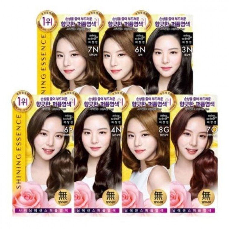 ยาย้อมผม Mise en scene Shining Essence สำหรับผมขาว อ่อนโยน บับเบิ้ล