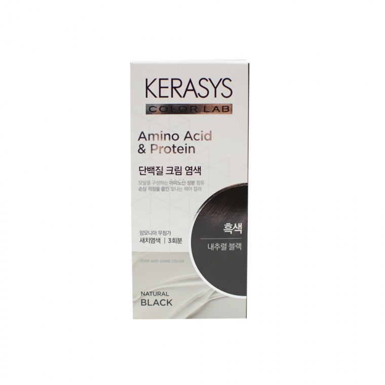 ยาย้อมผม Kerasys Protein 120g ครีมย้อมผมสีดำธรรมชาติ