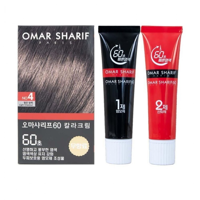 ยาย้อมผม Oma Sharif 60 no4 ครีมสีผม อ่อนโยน สำหรับผมขาว