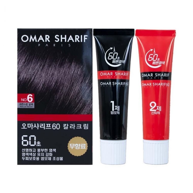 ยาย้อมผม Oma Sharif สีน้ำตาลธรรมชาติ 60 no6 สำหรับผมขาว